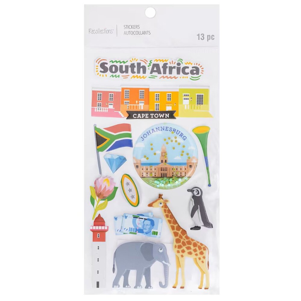 Set of Recollections 3D Travel Stickers - South Africa - 5 Stickers